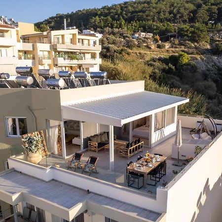 Helen Luxury Holiday House With Sea View Rethymno  Bagian luar foto