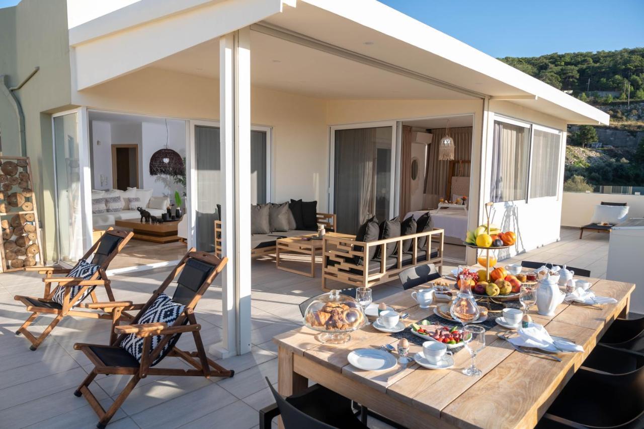 Helen Luxury Holiday House With Sea View Rethymno  Bagian luar foto