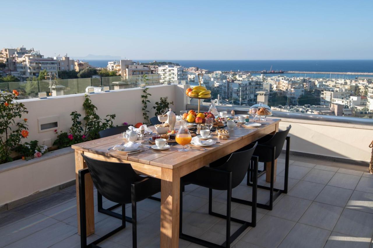 Helen Luxury Holiday House With Sea View Apartment Rethymno  Bagian luar foto