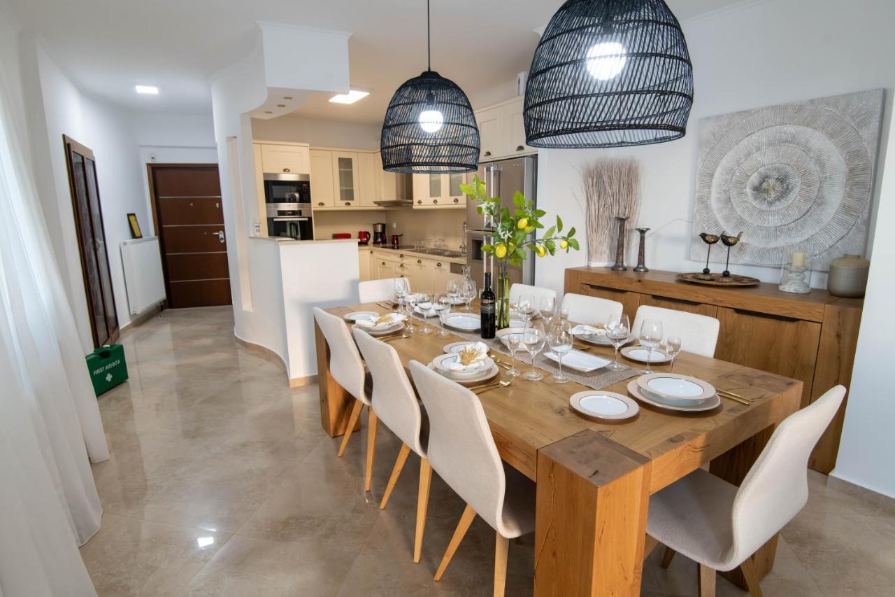 Helen Luxury Holiday House With Sea View Rethymno  Bagian luar foto